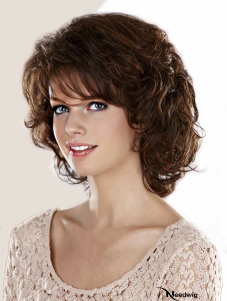 Curly Brown Sleek Chin Length Classic Wigs