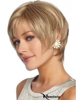 Short Layered Straight Blonde Hairstyles Synthetic Wigs