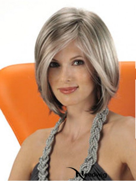 Chin Length Straight Layered 11 inch Flexibility Medium Wigs