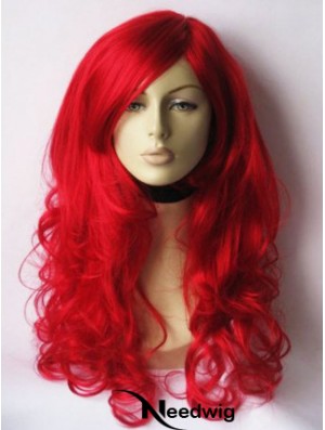 Wavy With Bangs Lace Front Gorgeous 22 inch Red Long Wigs