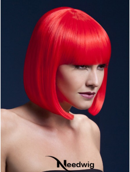 Affordable 12 inch Straight Red Bobs Short Wigs