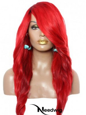 Wavy With Bangs Lace Front Amazing 22 inch Red Long Wigs