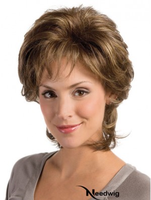 Wavy Brown Modern Chin Length Classic Wigs