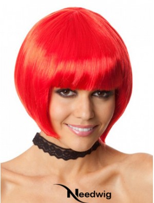 Amazing 10 inch Straight Red Bobs Short Wigs