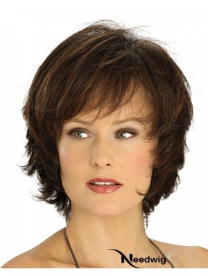 Amazing Brown Chin Length Straight Layered Lace Front Wigs