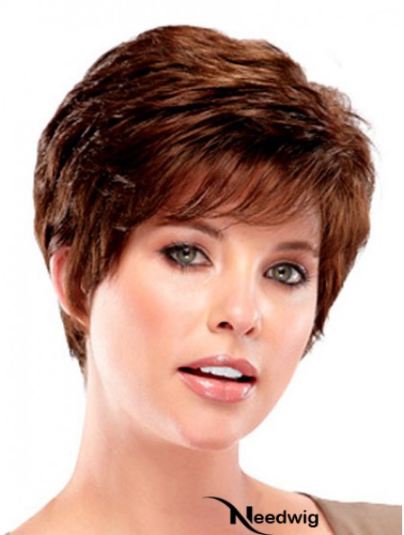 Cropped Boycuts Wavy Auburn Durable Synthetic Wigs