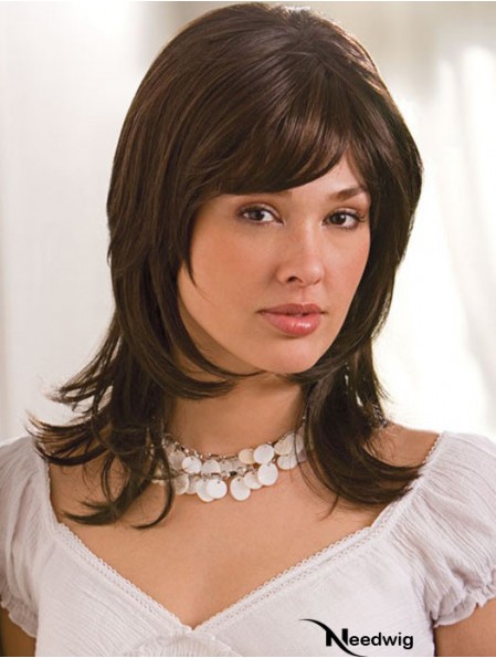 Straight Layered 16 inch Brown Perfect Synthetic Wigs