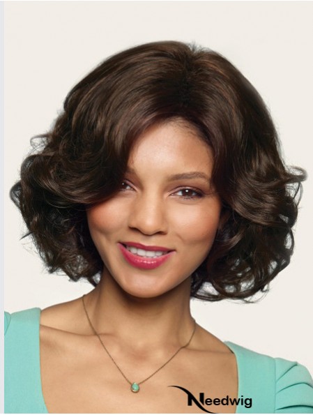 Wavy Without Bangs 10 inch Brown Great Synthetic Wigs