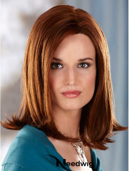 Shoulder Length Without Bangs Straight Auburn Great Synthetic Wigs