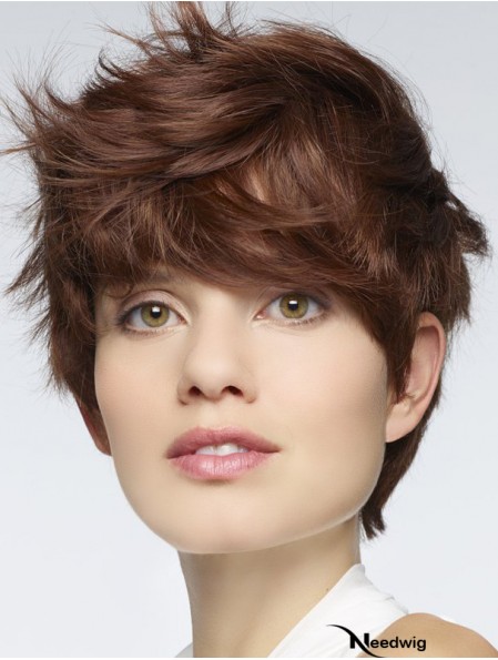 Durable 6 inch Straight Auburn Boycuts Short Wigs