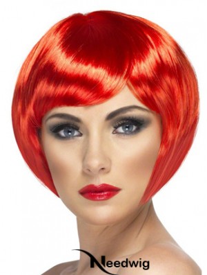 Sassy 8 inch Straight Red Bobs Short Wigs