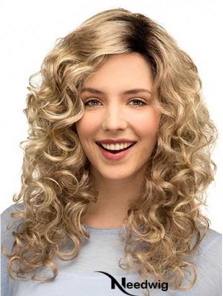 Curly Ideal 16 inch Blonde Classic Long Wigs