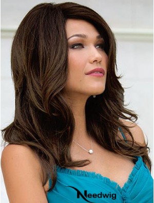 Wavy Convenient 16 inch Brown Layered Long Wigs