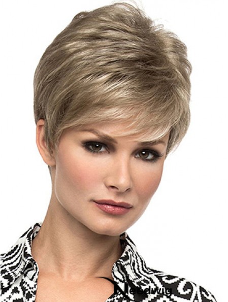 Affordable 6 inch Straight Blonde Boycuts Short Wigs