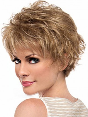 Amazing 6 inch Wavy Blonde Layered Short Wigs