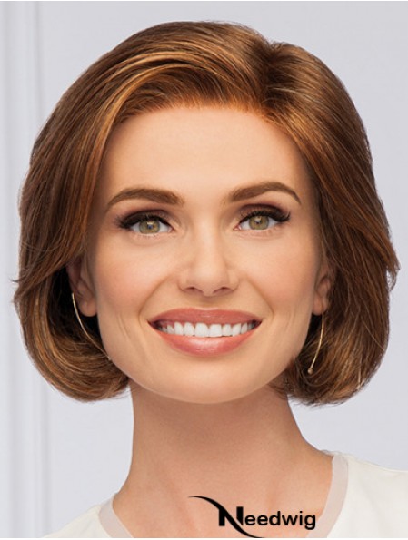 Auburn Wavy Monofilament Bobs 10 inch Synthetic Wigs Women