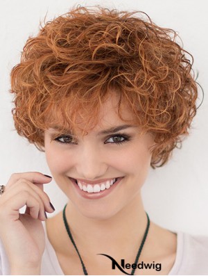 Lace Front Curly Copper Layered 10 inch Short Hairstyles