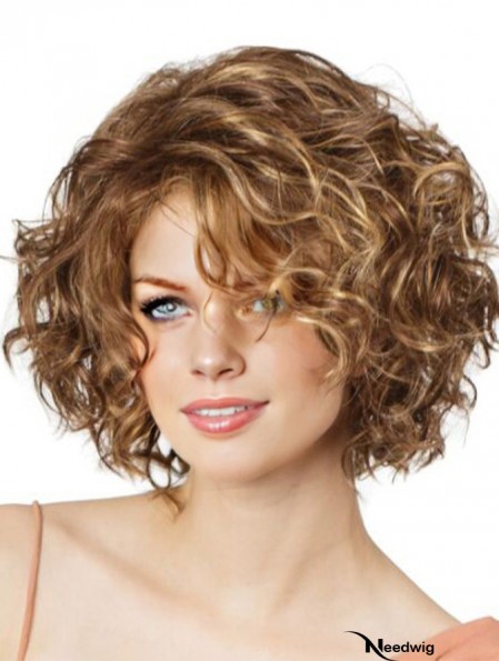 Lace Front Curly 11 inch Blonde Bob Cut Wigs