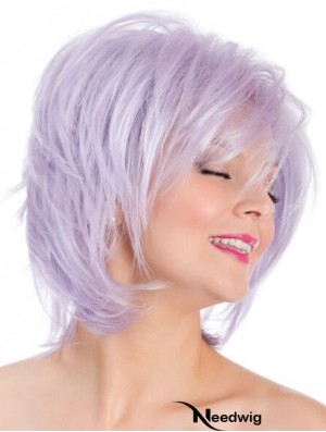 Capless Straight Lilac 8 inch Bobs Fashion Wig