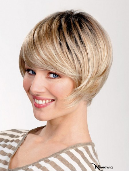 Straight Layered Capless 8 inch Blonde Short Best Synthetic Hair