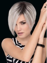 Grey Straight Without Bangs Hand Tied Wigs