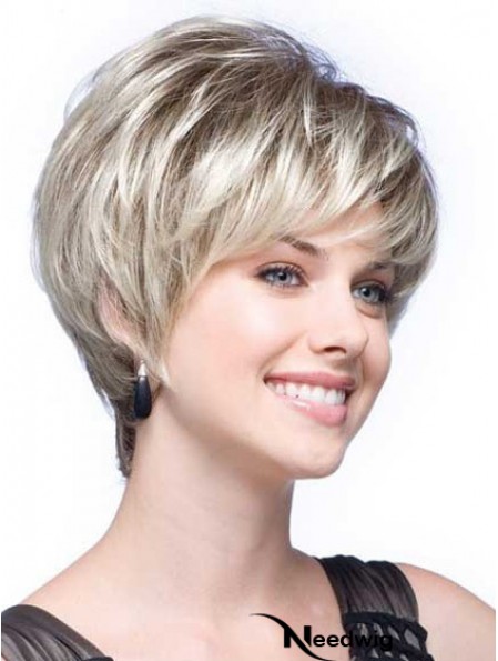 Grey Wigs With Synthetic Short Length Wavy Style