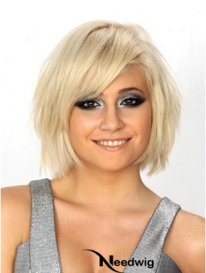 100% Hand-tied Straight Monofilament Bob Wig