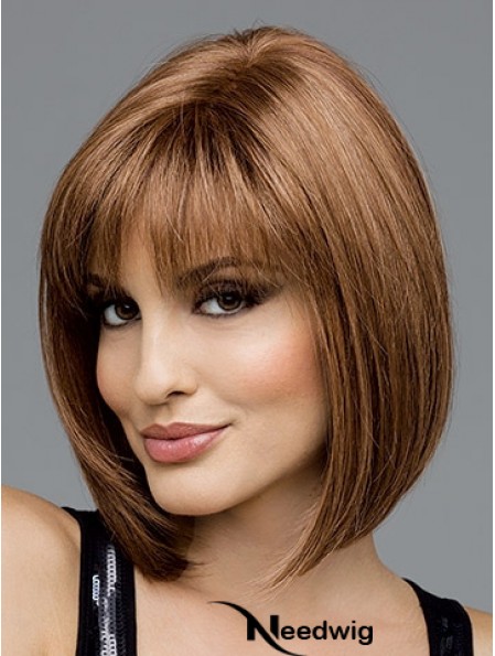 Synthetic Chin Length 12 inch Bob With Monofilament Top