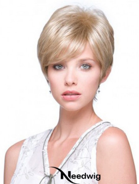 Incredible Blonde Short Straight Boycuts Monofilament Wigs