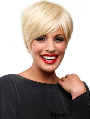 Affordable Blonde Short Straight Boycuts Lace Front Wigs