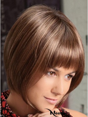 Lace Front Chin Length Straight Auburn Soft Bob Wigs