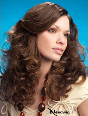 Curly Layered Long Brown Affordable Lace Front Wigs