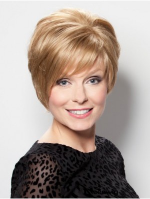 Blonde 8 inch Incredible Short Straight Bobs Lace Wigs