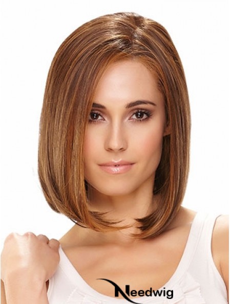 Lace Front Chin Length Straight Brown Hairstyles Bob Wigs