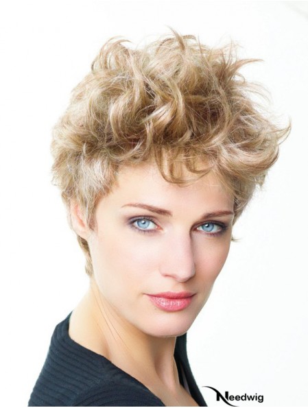 Curly Boycuts Short Blonde Trendy Lace Front Wigs