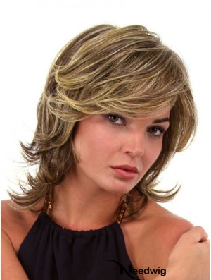 Trendy Brown Chin Length Wavy Layered Lace Front Wigs