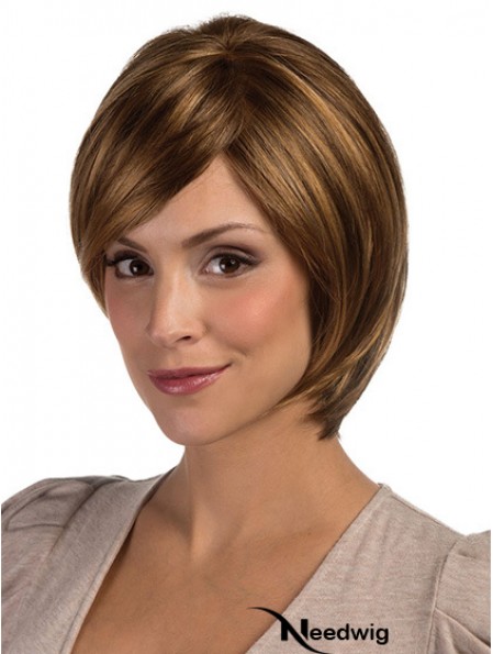 Lace Front Chin Length Straight Brown Perfect Bob Wigs