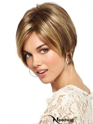 6 inch High Quality Blonde Bobs Monofilament Wigs