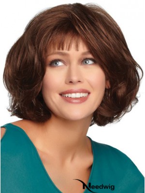 Amazing Auburn Chin Length Wavy Bobs Monofilament Wigs