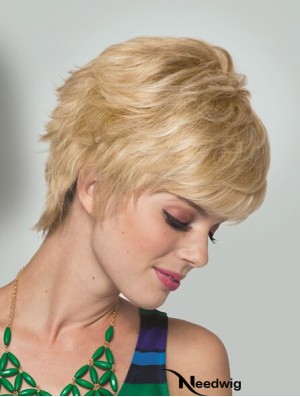 Boycuts Short Straight Blonde 5 inch Convenient Monofilament Wigs