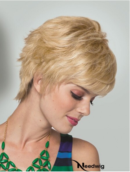 Boycuts Short Straight Blonde 5 inch Convenient Monofilament Wigs