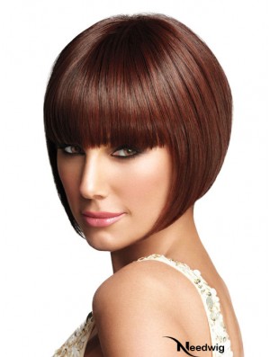 Graduated Bob Wigs With Capless Synthetic Bobs Cut Chin Length