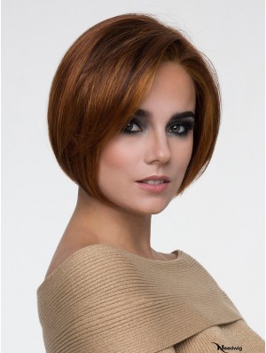 10 inch Chin Length Monofilament Auburn Best Bob Wig