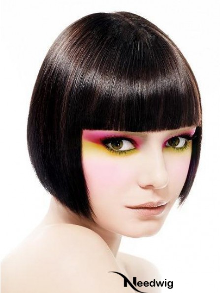 Capless Short Straight Black Incredible Bob Wigs