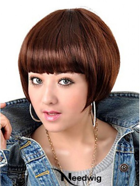 Capless Short Straight Auburn Popular Bob Wigs