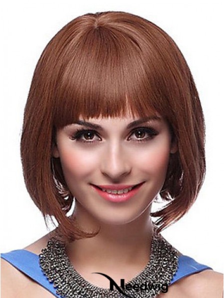 Capless Chin Length Straight Auburn Exquisite Bob Wigs