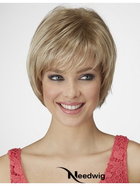 Straight Chin Length Blonde 9 inch Capless Beautiful Bob Wigs