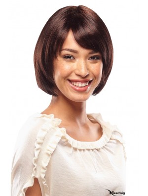 Capless Short Straight Auburn Top Bob Wigs