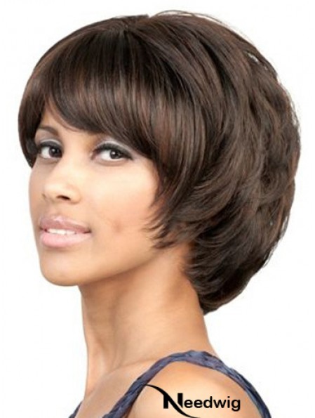 Capless Chin Length Wavy Brown Suitable Bob Wigs