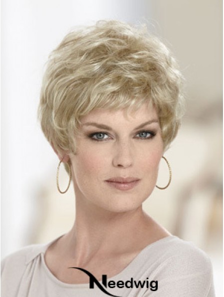 Boycuts Wavy Blonde Capless Discount Short Wigs